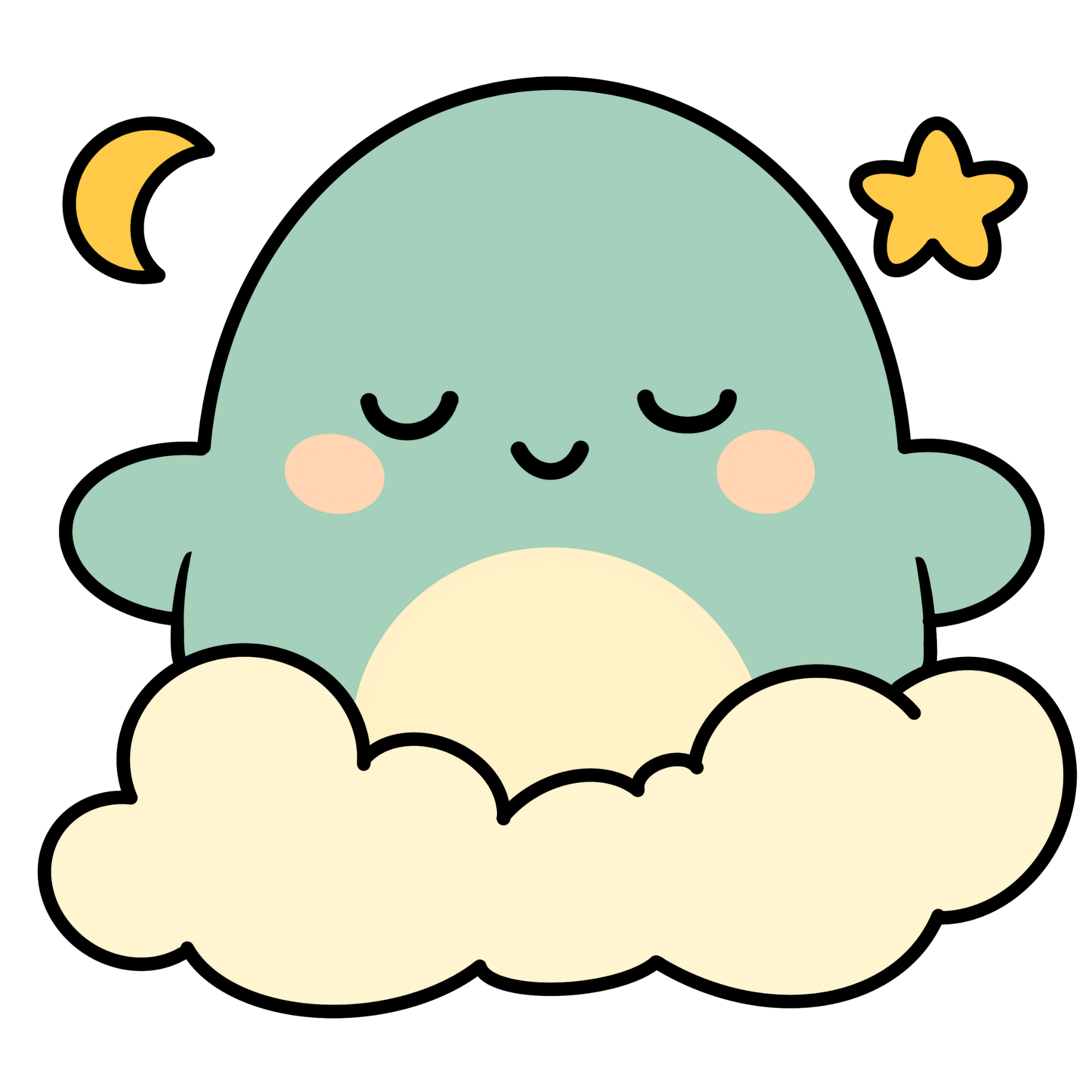 Sleepy Cloud Kawaii Plushie Cross-Stitch Pattern